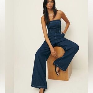 Reformation Eva Denim Jumpsuit